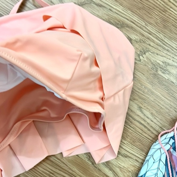 NWT,2-PC Apana,Botanical Garden Coral Resort & Beach Palazzo Pants & Swim Top - Picture 7 of 13